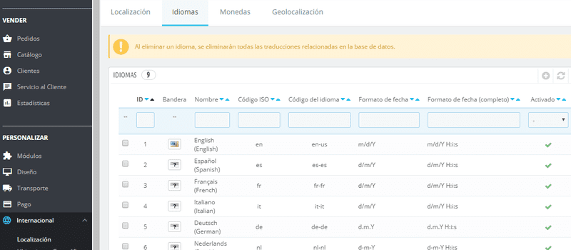 Cómo seleccionar el idioma de tu tienda PrestaShop