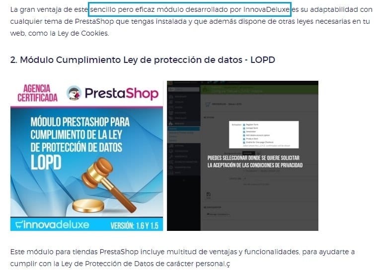 Módulo para PrestaShop para cumplir con la RGPD