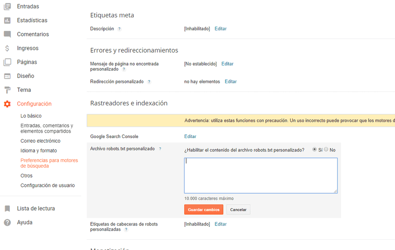 Hacer SEO en Blogger
