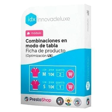 Módulo d etabla de combinaciones en ficha de producto