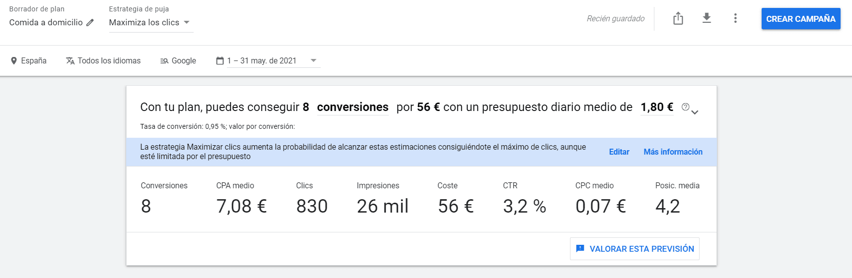 Empezar con palabras clave