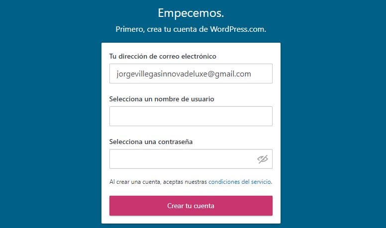 crear cuenta