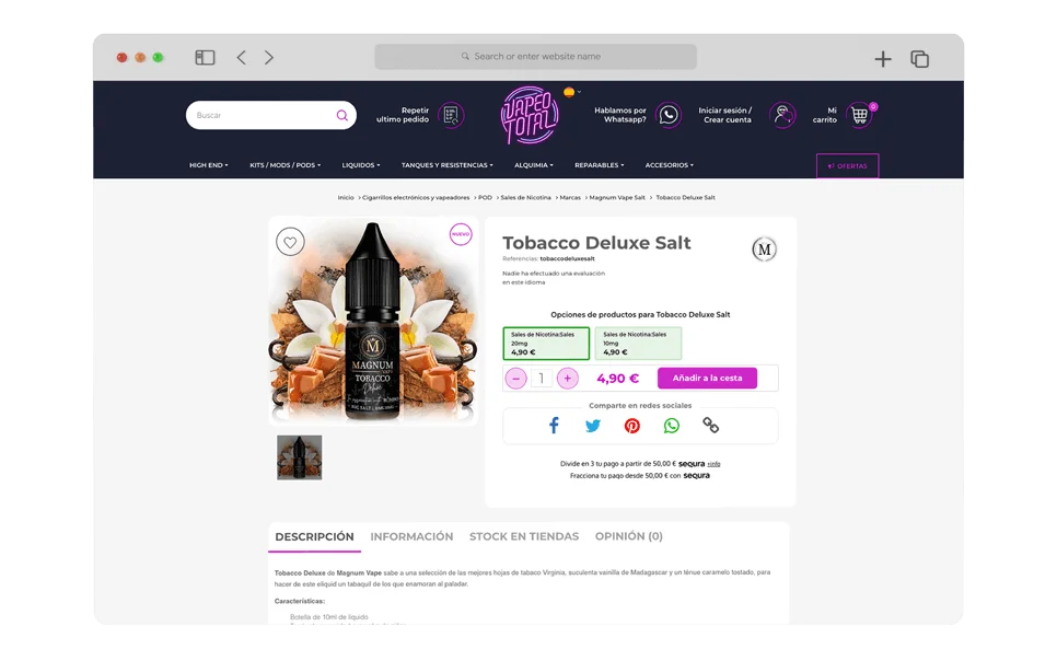 Vapeo Total - Producto