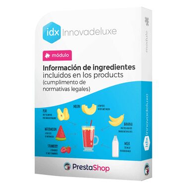 Módulo de ingredientes o componentes del producto